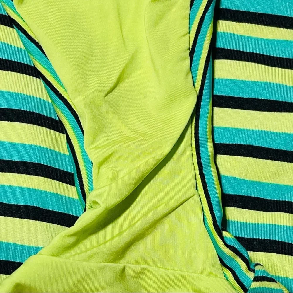 Nanette Lepore‎ Striped Green Hipster Bikini Bottom XS